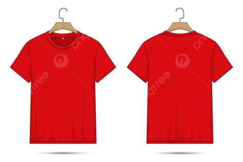 Front And Back Red T Shirt Mockup, T Shirts, Mock Up T Shirts, Red PNG and Vector with ...