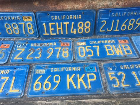 Choice of California License Plate Original Old 1980s 1990s Era Blue ...