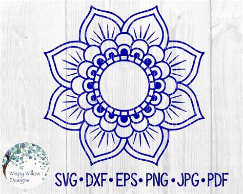 Mandala SVG for Cricut, Flower Mandala Cut File, Floral Yoga SVG, Mandala Border, Mandala Frame ...