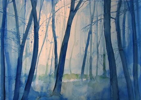 La nebbia nel bosco Alessandro Andreuccetti Forest Painting, Blue Painting, Art Painting, Forest ...