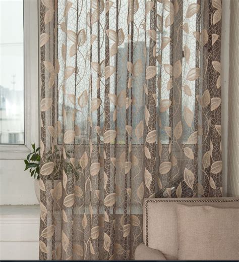 Taupe Jacquard Net Sheer Curtain Voile Panel. One Custom Made - Etsy