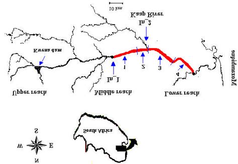 Map of the Crocodile River system: The thick solid line indicates the... | Download Scientific ...