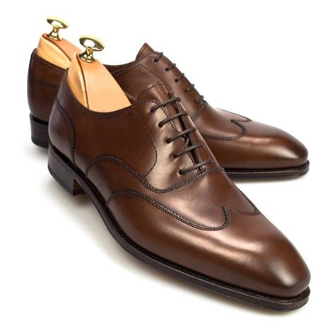 Handmade men brown leather shoes, men dress shoes, wingtip oxford shoe ...