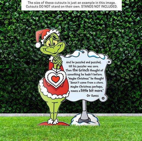 Grinch Growing Heart, Grinch Yard Decoration, Grinch Yard Decor, Whoville Yard Signs, Grinch ...