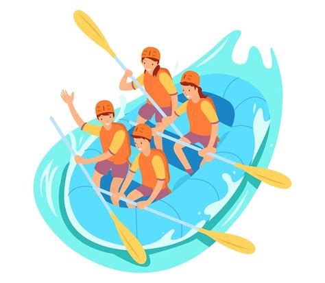 Premium Vector | Very fun rafting illustration for websites, landing pages and mobile apps