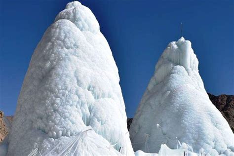 Harsh winter, heavy snowfall have recharged Ice Stupas in Ladakh - The Statesman