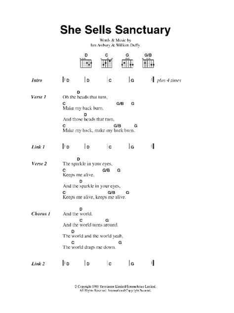 She Sells Sanctuary by The Cult - Guitar Chords/Lyrics - Guitar Instructor