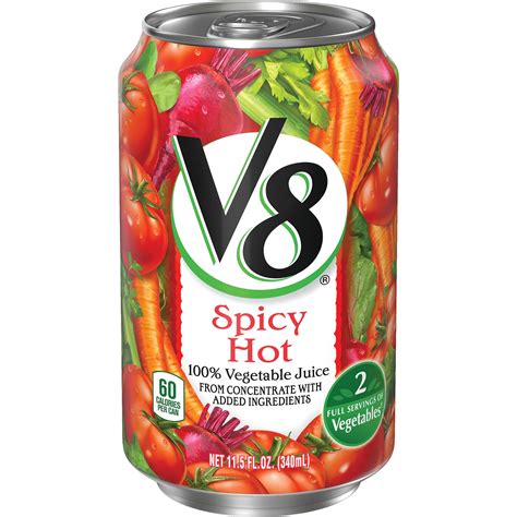 V8 Spicy Hot 100% Vegetable Juice, 11.5 oz. - Walmart.com - Walmart.com