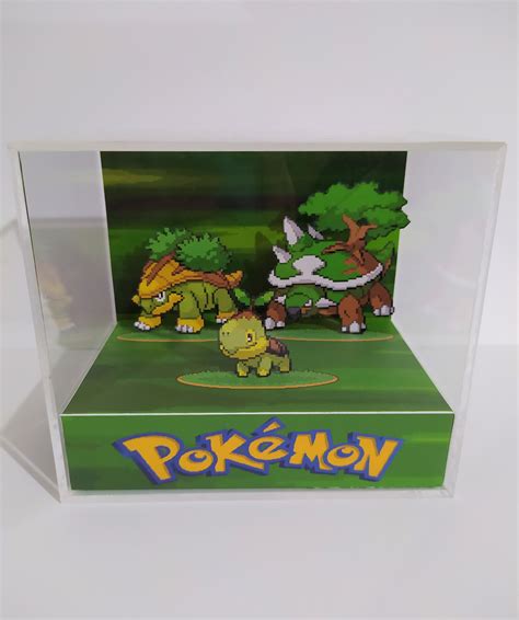 Pokemon 3D Diorama Cube Pokemon Shadow Box Turtwig | Etsy | Art ...