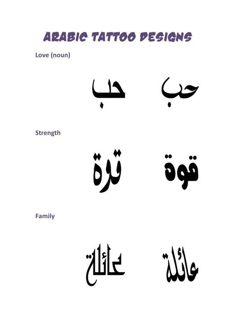 Strength in Arabic Tattoos Arabic Tattoo Designs Love | Arabic tattoo ...