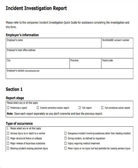 FREE 59+ Incident Report Formats in PDF | MS Word | Google Docs