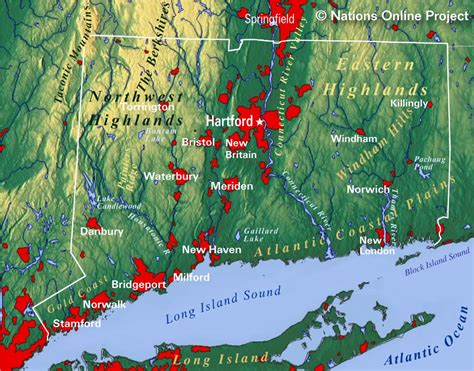 Physical Map Of Connecticut Tourist Map Of English | Images and Photos ...