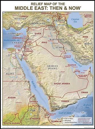 Middle East Relief Map: Then and Now Laminated Wall Chart: 9781628621600 - Christianbook.com