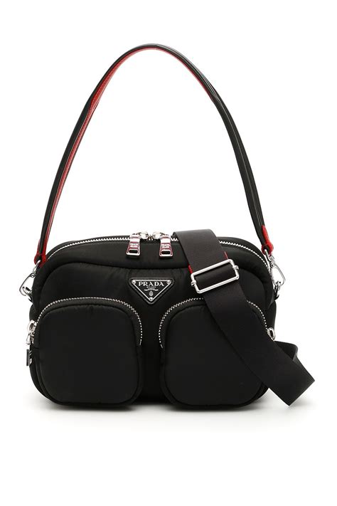 Prada Padded Nylon Camera Bag In Nero Fuoco (black) | ModeSens