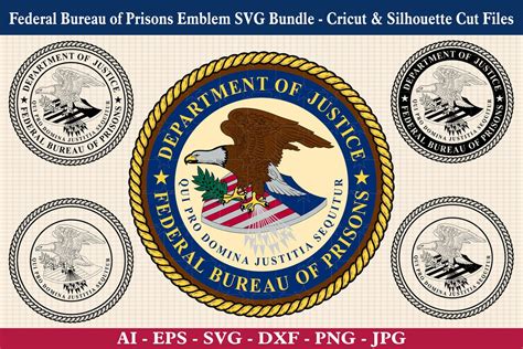 Federal Bureau of Prisons Emblem SVG Bundle, DOJ Prisons Seal PNG ...