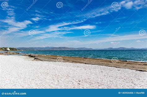 Greece, Attica. Blue Sky, Calm Sea Water, Mati Beach Stock Photo ...