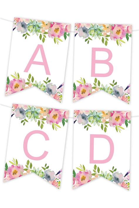 Pink Floral Printable Banner - Chicfetti | Birthday banner template, Printable banner template ...