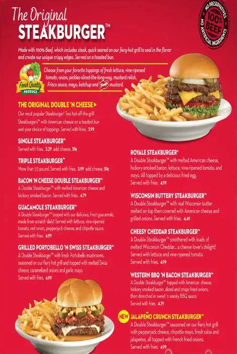 Steak 'n Shake Menu, Menu for Steak 'n Shake, Far West Side, San ...