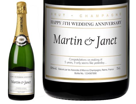 Personalised Wedding Anniversary Champagne ~ Anniversary Ideas UK