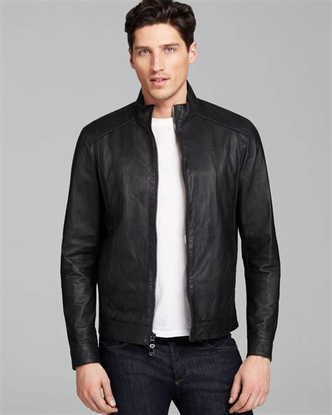 Lyst - Michael Kors Piped Leather Jacket in Black for Men