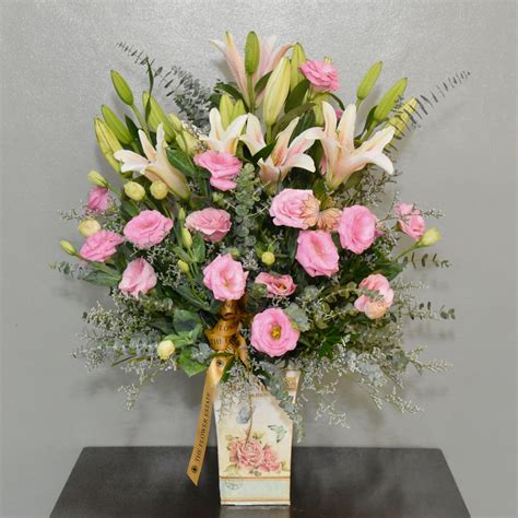 Lisianthus & Lilies Arrangement - The Flower Estate