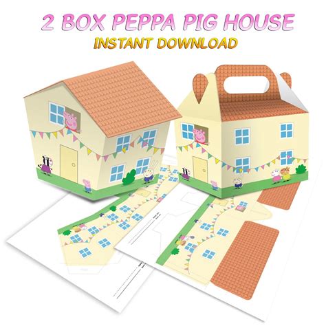 2 Boxes Peppa Pig House Instant Dowload | Peppa pig house, Peppa pig ...