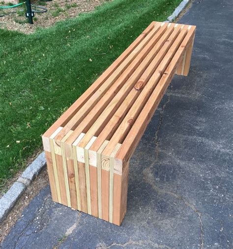 2x4 bench from scraps wood slat #woodworkingbench | Wood bench outdoor ...