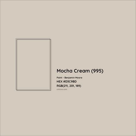 Benjamin Moore Mocha Cream (995) Paint color codes, similar paints and ...