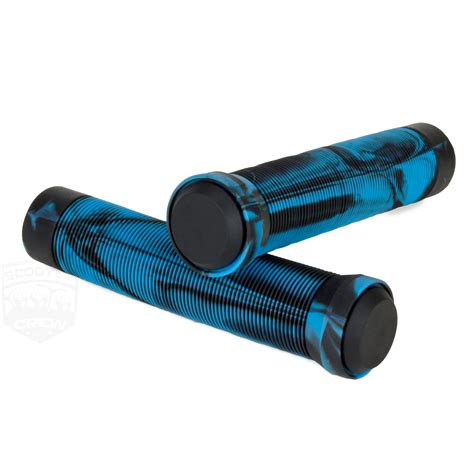 Scooter Crew Grips with Bar Ends - Black Aqua - Suit Apex Envy Flavor MGP