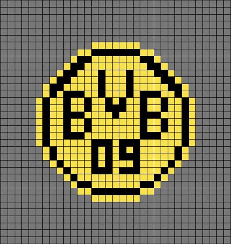 A pixel art template of the BVB logo. Also known as Borussia Dortmund ...