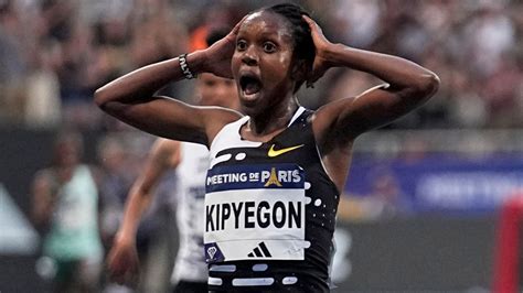 Faith Kipyegon shatters women's mile world record by nearly five seconds at Diamond League in ...