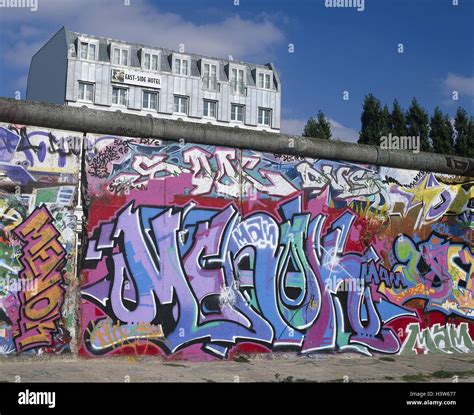 Germany, Berlin, Eastside gallery, Berlin Wall, graffiti, Europe, capital, defensive wall ...