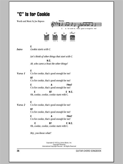 "C" Is For Cookie | Sheet Music Direct