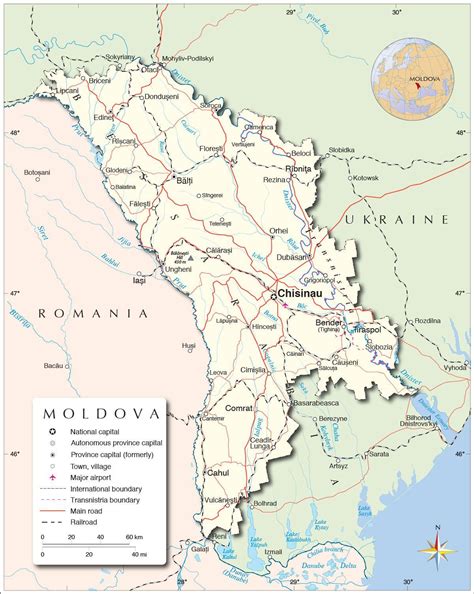 Republic of Moldova map - Map of republic of Moldova (Eastern Europe - Europe)