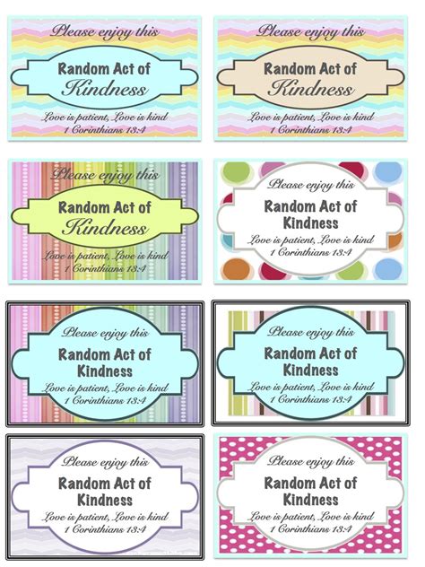 Random Acts Of Kindness Cards Free Printable I Was Challenged To Include At Least One Rak As ...