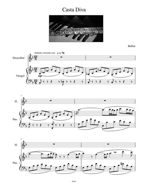 Casta Diva Sheet music for Piano, Flute (Solo) | Musescore.com