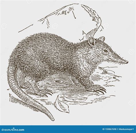 Endangered Cuban Solenodon or Almiqui Sitting on the Ground Stock Vector - Illustration of ...