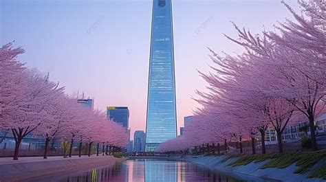 Samsun Tower In Seoul Background, Lotte World Tower, Evening, Outdoors ...