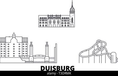 Germany, Duisburg. City skyline, architecture, buildings, streets, silhouette, landscape ...