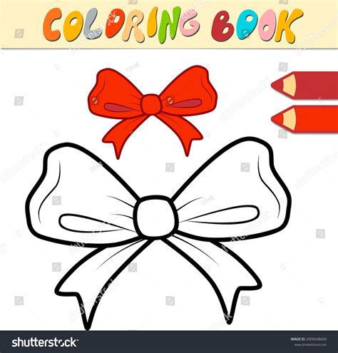 Coloring Book Page Kids Christmas Bow Stock Vector (Royalty Free ...