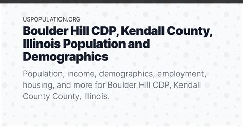 Boulder Hill CDP, Kendall County, Illinois Population | Income, Demographics, Employment, Housing