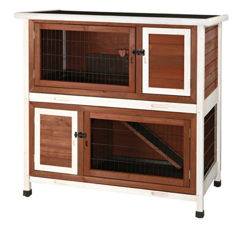 TRIXIE natura Double Weatherproof Outdoor 2-Story Wooden Small Animal ...