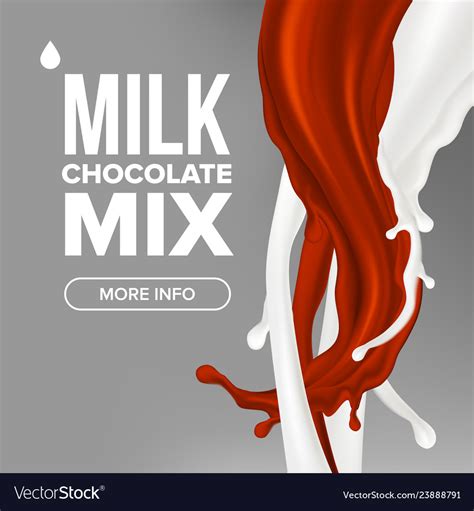 Milk chocolate splash milky cocktail Royalty Free Vector