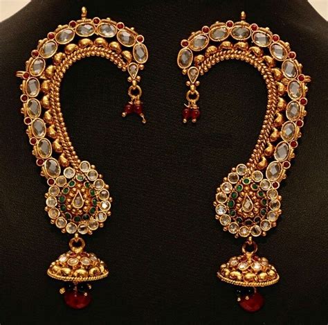 Traditional Gold Ear Cuff Earrings Designs - Dhanalakshmi Jewellers