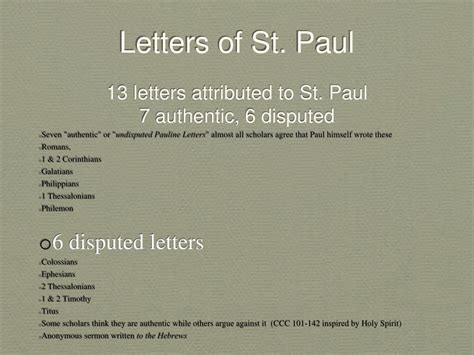 PPT - Letters of St. Paul PowerPoint Presentation, free download - ID ...