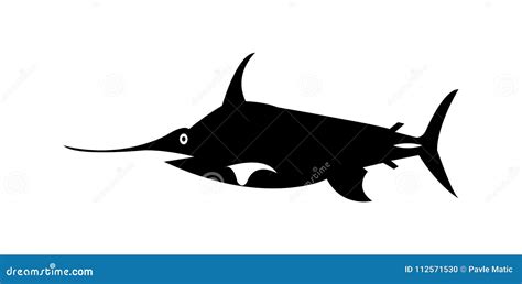 Simple, Minimal, Black Swordfish Silhouette Stock Vector - Illustration of nature, predator ...