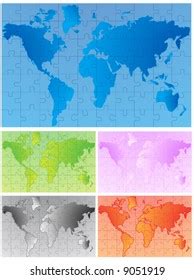 Illustration Map Puzzle Stock Vector (Royalty Free) 9051919 | Shutterstock