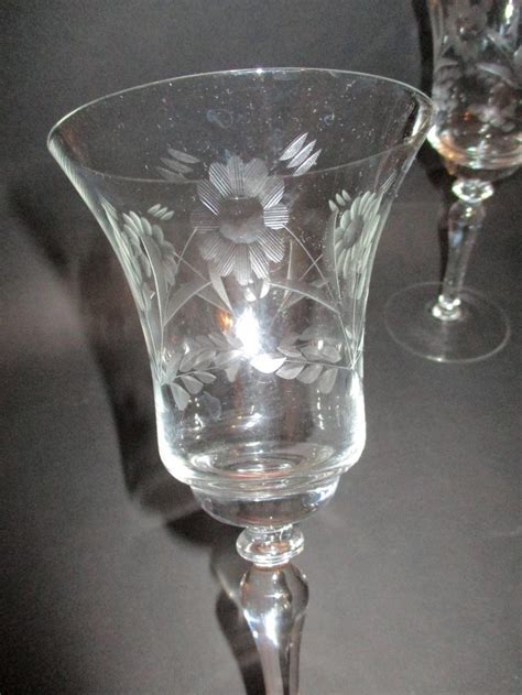 Vintage Six Etched Wine Glasses With Flowers - Etsy | Decoração de casa ...