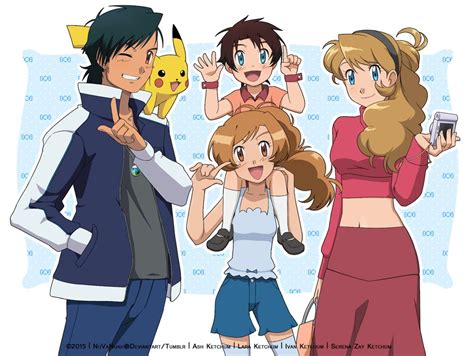 The Ketchums | Pokemon ash and serena, Pokemon, Cute pokemon