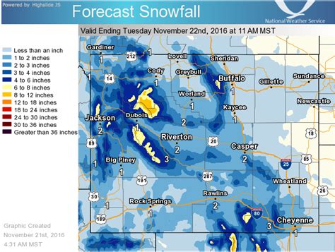 NOAA: Winter Weather Advisory for Wyoming Today/Tomorrow | 5-10" of ...